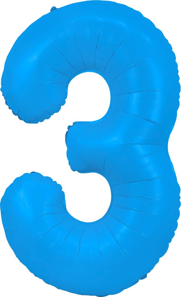 40" Neon Blue Number Mylar Balloon