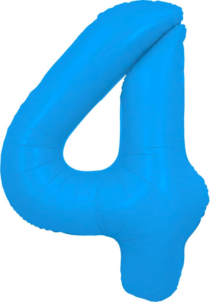 40" Neon Blue Number Mylar Balloon