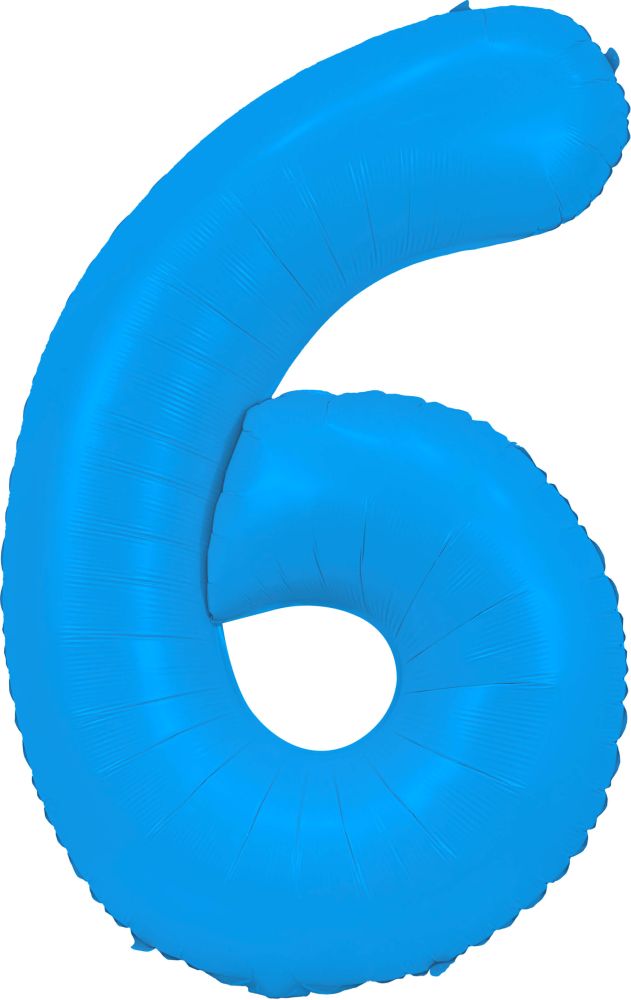 40" Neon Blue Number Mylar Balloon