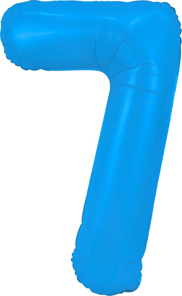40" Neon Blue Number Mylar Balloon