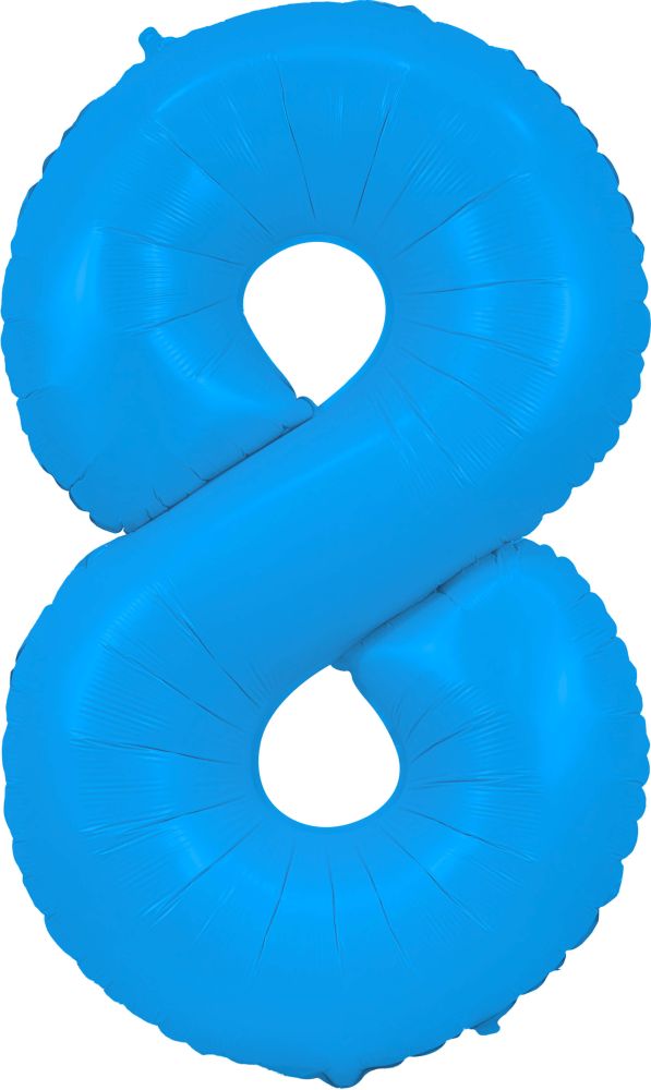 40" Neon Blue Number Mylar Balloon