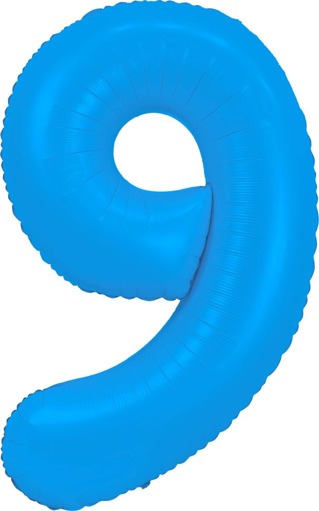 40" Neon Blue Number Mylar Balloon