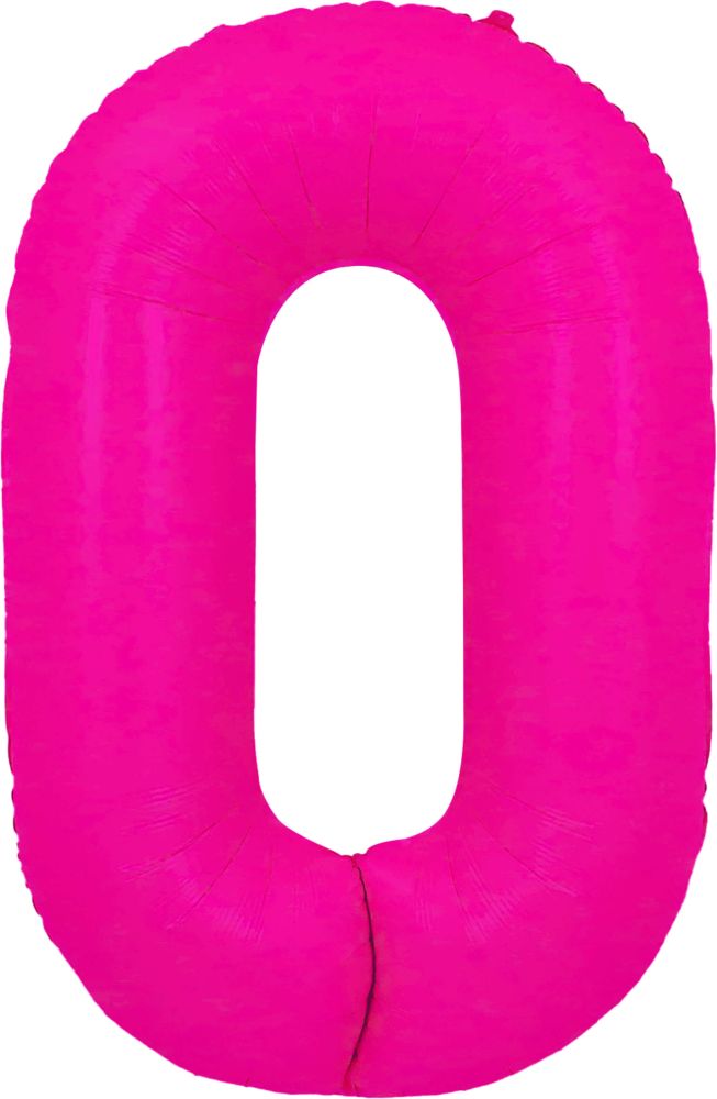 40" Neon Pink Number Mylar Balloon