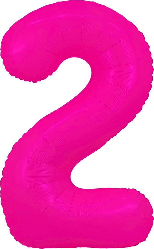 40" Neon Pink Number Mylar Balloon