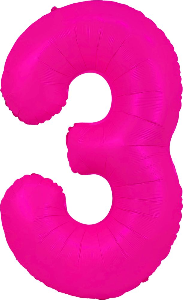 40" Neon Pink Number Mylar Balloon