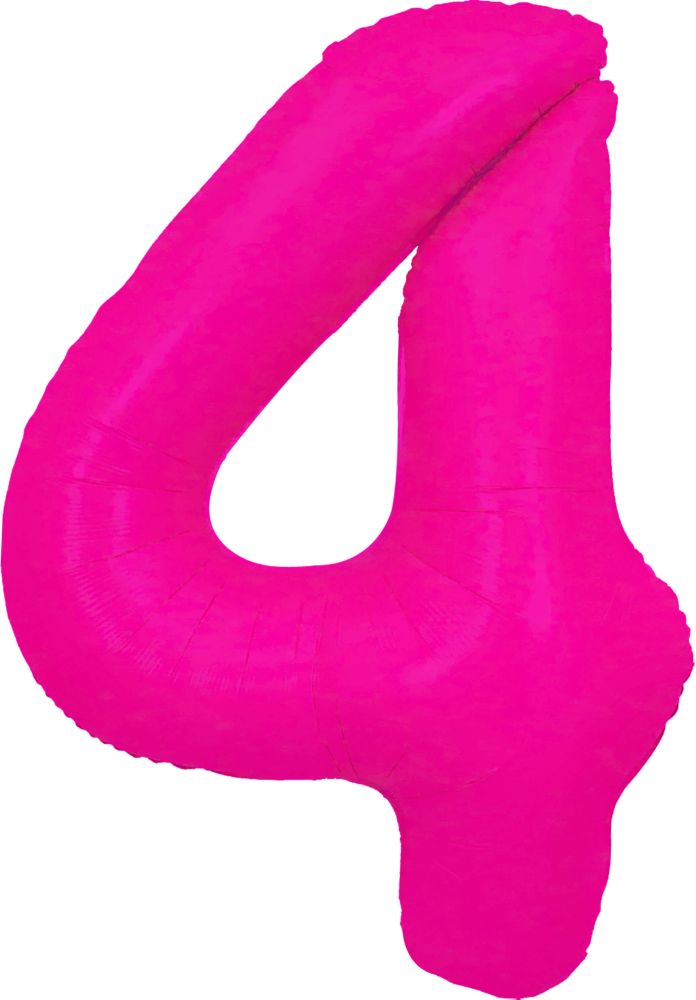 40" Neon Pink Number Mylar Balloon