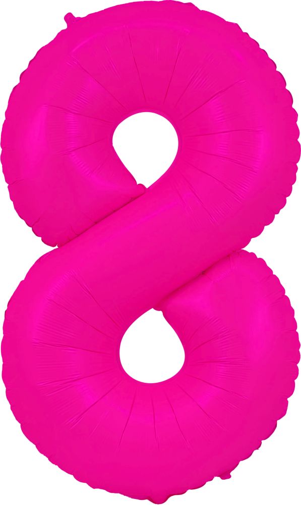 40" Neon Pink Number Mylar Balloon