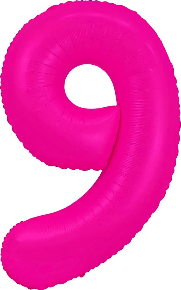 40" Neon Pink Number Mylar Balloon