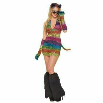 FORUM NOVELTIES INC. COSTUMES: ACCESSORIES Rainbow Leopard Long Gloves