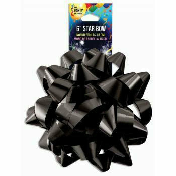 Forum Novelties, Inc. GIFT WRAP BLACK 6&quot; STAR BOW