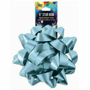 Forum SKD Party GIFT WRAP LIGHT BLUE 6&quot; STAR BOW