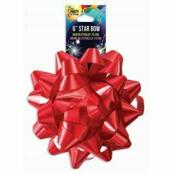 Forum SKD Party GIFT WRAP RED 6" STAR BOW