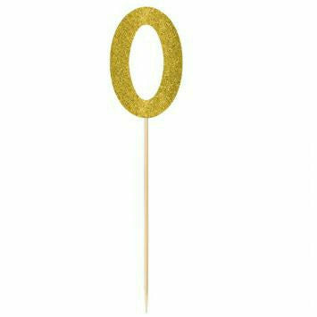 FUN EXPRESS DECORATIONS Large Gold Glitter Picks- 0