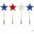 FUN EXPRESS HOLIDAY: PATRIOTIC 4ct Americana Stars 4th of July Pathway Marker Lawn Stakes Clear Lights