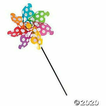 FUN EXPRESS LUAU Colorful Polka Dot Pinwheels