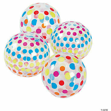 FUN EXPRESS LUAU Inflatable Polka Dot Mini Beach Balls