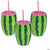 FUN EXPRESS LUAU Watermelon Cups with Straws