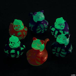 FUN EXPRESS TOYS Glow-in-the-Dark Halloween Skeleton Rubber Ducky Assortment