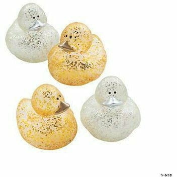 FUN EXPRESS TOYS Gold & Silver Glitter Sparkle Rubber Duckies