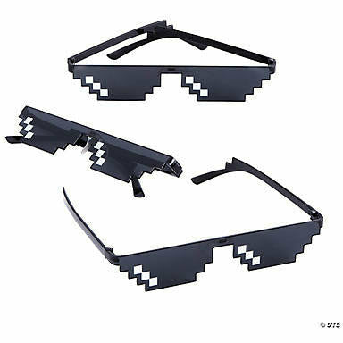 3 Pairs Pixel Sunglasses Sunglasses Cool Glasses Plastic Pixel Sunglasses  Pixelated Party Accessories for Kids Adults, Black (Small Single-Row Pixel,  Small Double-Row Pixel, Large Double-Row Pixel) 