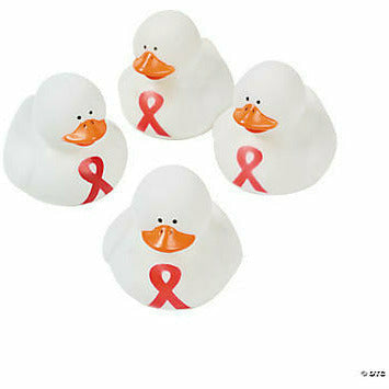 FUN EXPRESS TOYS Red Awareness Ribbon Rubber Duckies