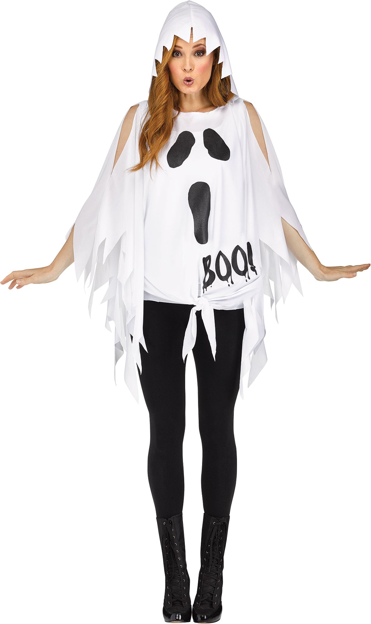 Fun World COSTUMES: ACCESSORIES Ghost/Print Poncho Adult