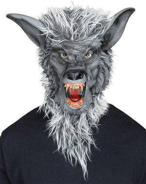 Fun World COSTUMES: MASKS Werewolf (grey) Ferocious Fangs Deluxe Mask with Teeth