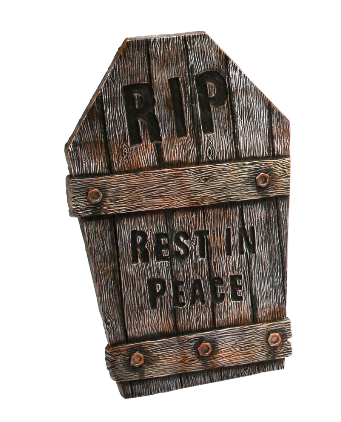 Fun World HOLIDAY: HALLOWEEN 22&quot; Wood-Look Tombstone Decoration