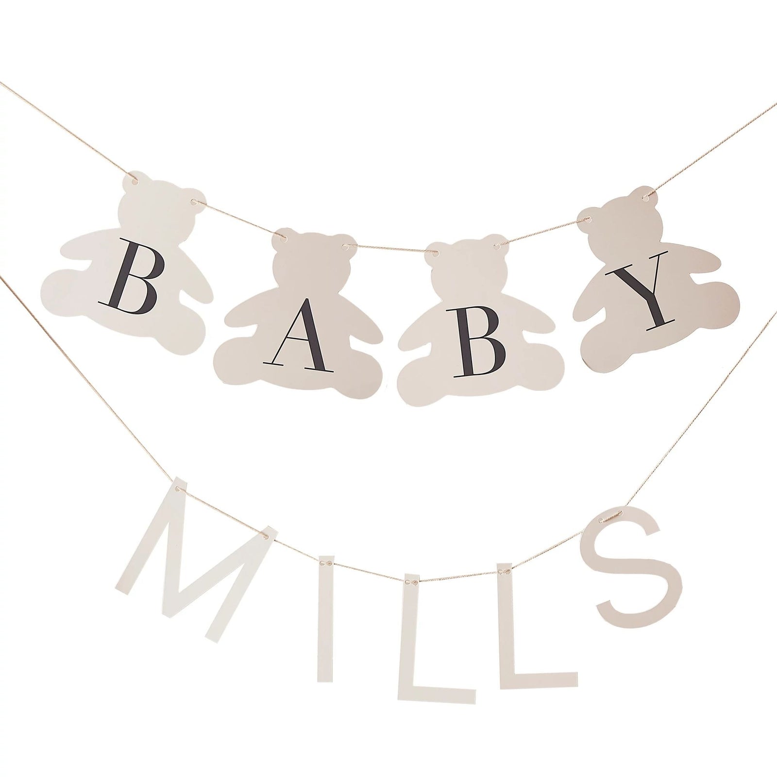 Ginger Ray BABY SHOWER Ginger Ray Baby Name Bear Banner Customizable