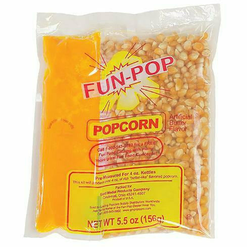 GOLD MEDAL CONCESSIONS Mega Pop® Corn/Oil/Salt Kit with Coconut Oil for 4-oz. Fun Pop