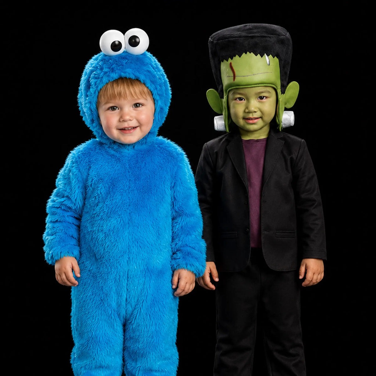 cookie monster and frankenstein costume for toddlers