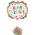 Birthday Gold Satin Marquee Dots Foil Balloon Centerpiece, 10pc