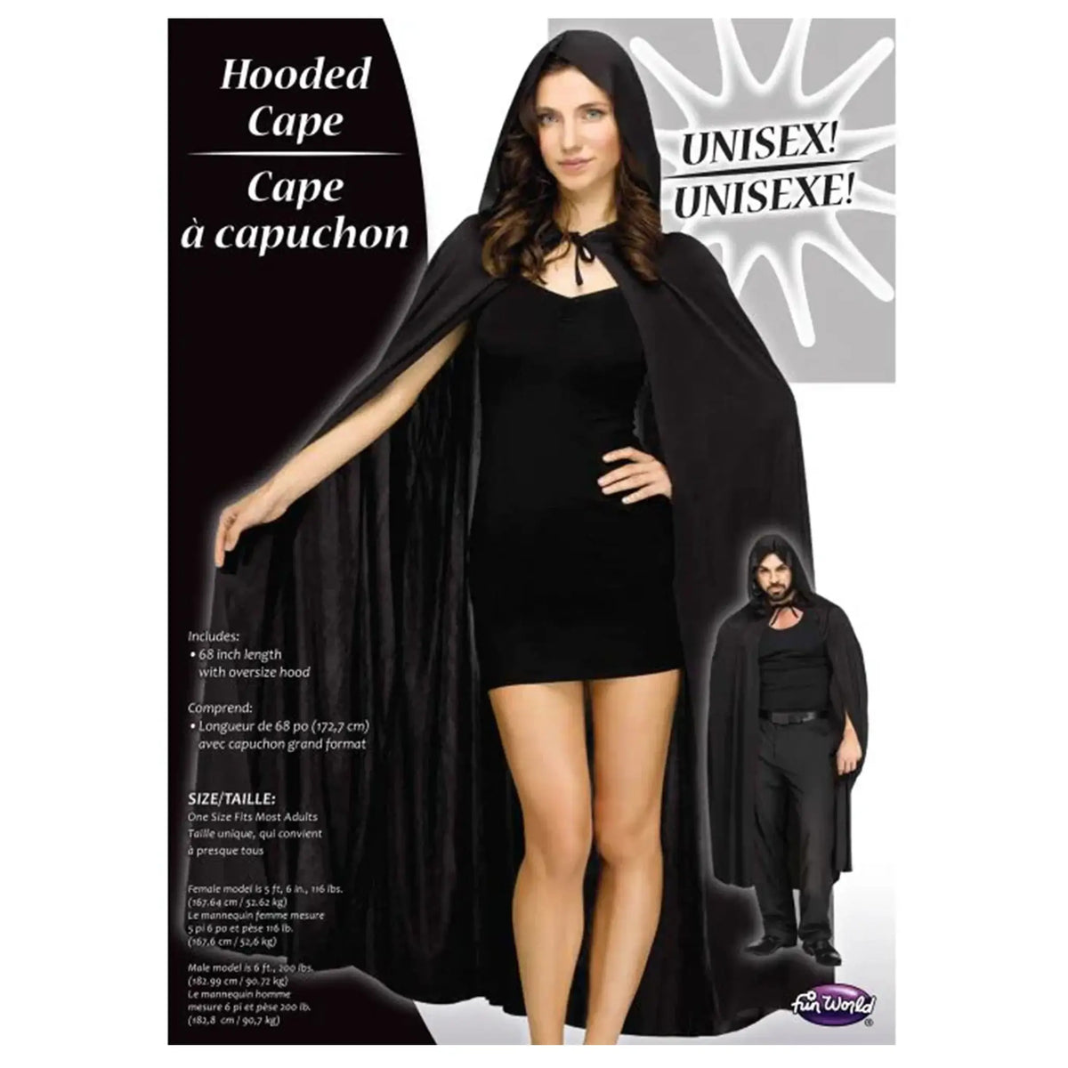 68" Hooded Cape Assortment - Adult