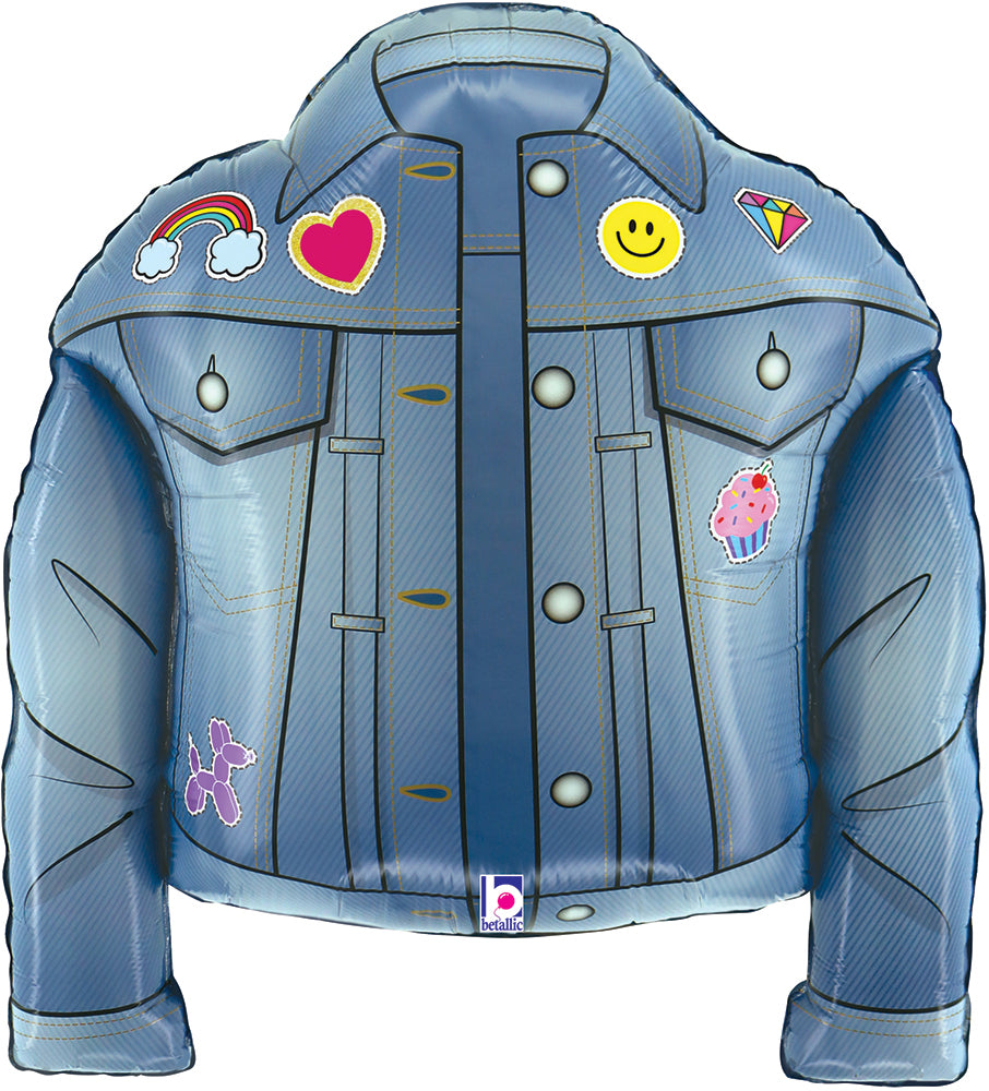 393 26" Denim Patches Birthday Foil