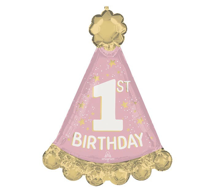 162 36" 1st Birthday Little Miss Hat Foil