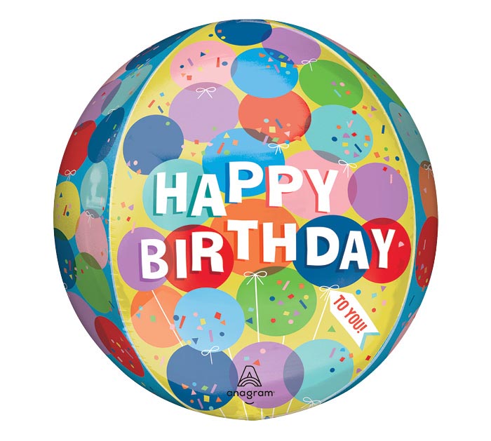 299 16" Birthday Sunny Balloon Orbz