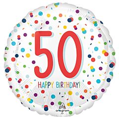 17" 50th Birthday Confetti Foil