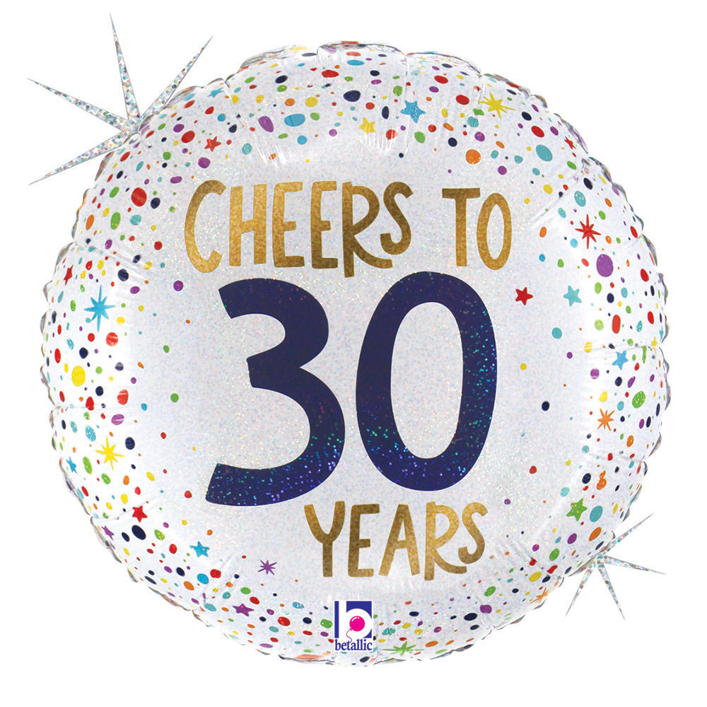 173 18" Cheers To 30 Years Foil