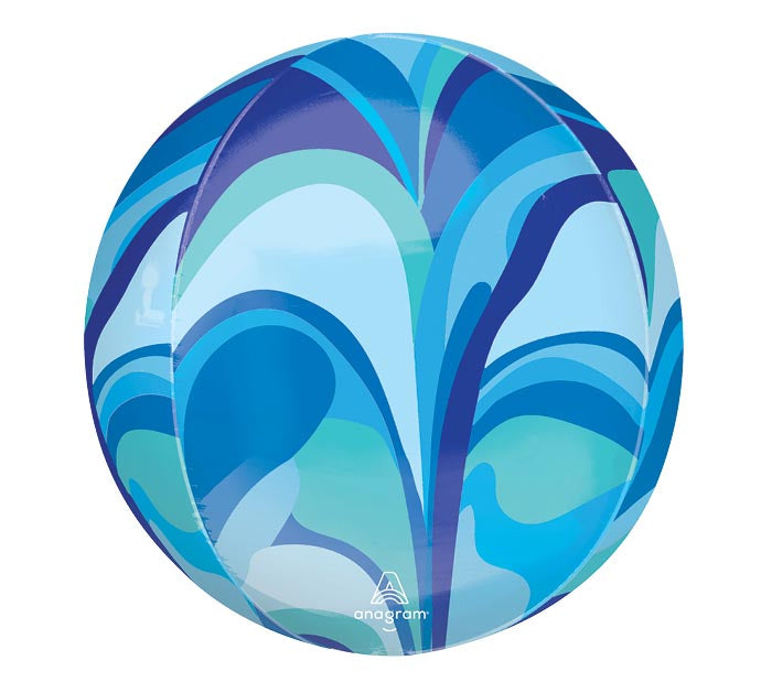 591 16" Blue Macro Marble Orbz