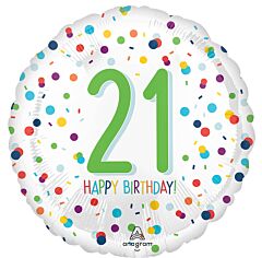 170 17" 21st Birthday Confetti Foil