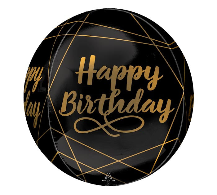 289 16" Elegant Birthday Black Orbz