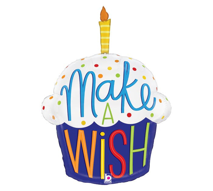288 28" Birthday Make A Wish Cupcake Foil