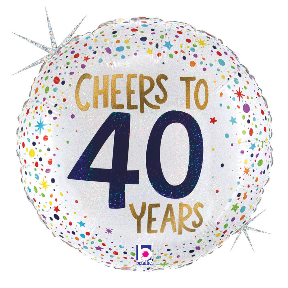 176 18" Cheery To 40 Years Foil