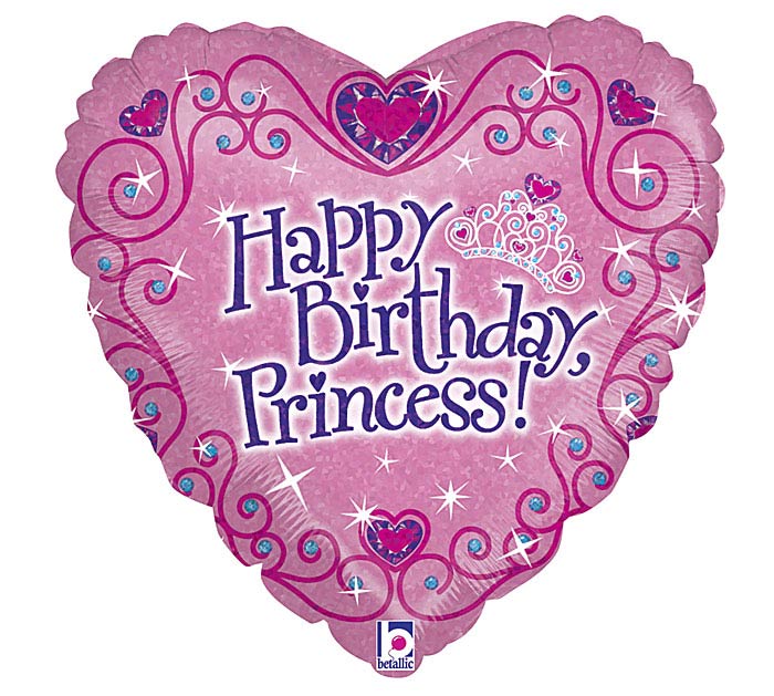 630 18" Birthday Princess Heart Foil