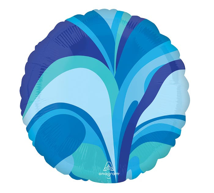 551 17" Blue Macro Marble Round