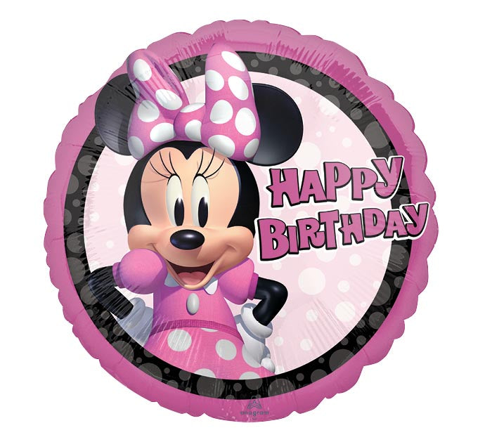 603 17" Birthday Minnie Mouse Pink Foil