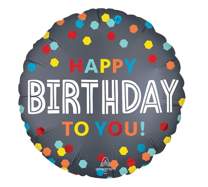 278 18" Birthday Satin Confetti Foil