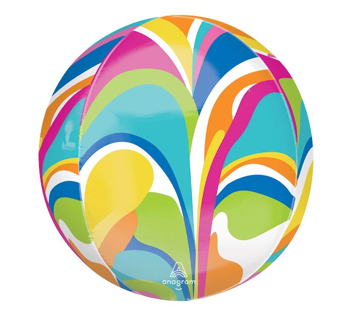 661 16" Vibrant Macro Marble Orbz