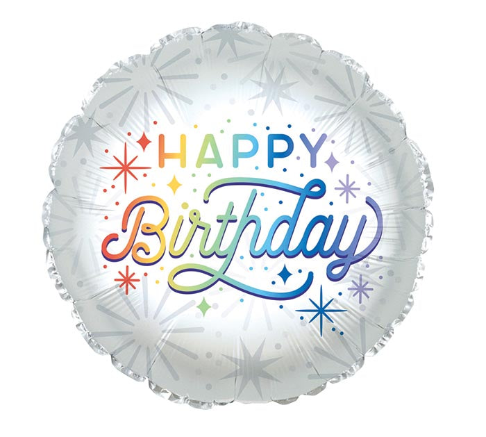 C006 17" Birthday Retro Rainbow Foil