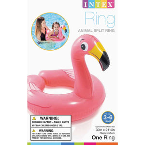 Intex LUAU Flamingo Kids Animal Split Ring Pool Float